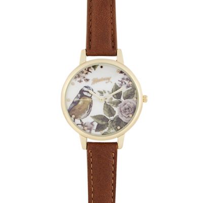 Brown bird dial watch